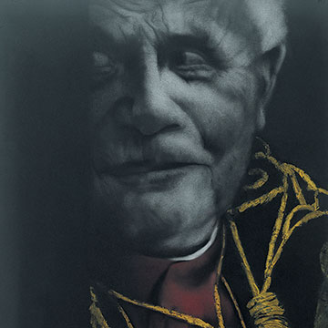 Melanie Baker, The Prince of Orthodoxy, 2005, Charcoal, pastel and gold leaf on paper